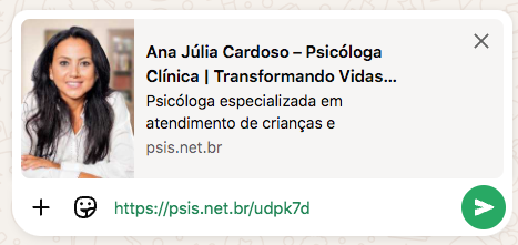 Exemplo de cartão no Whatsapp