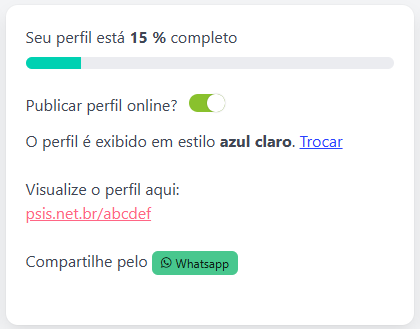 Área do Psi: sttaus do perfil
