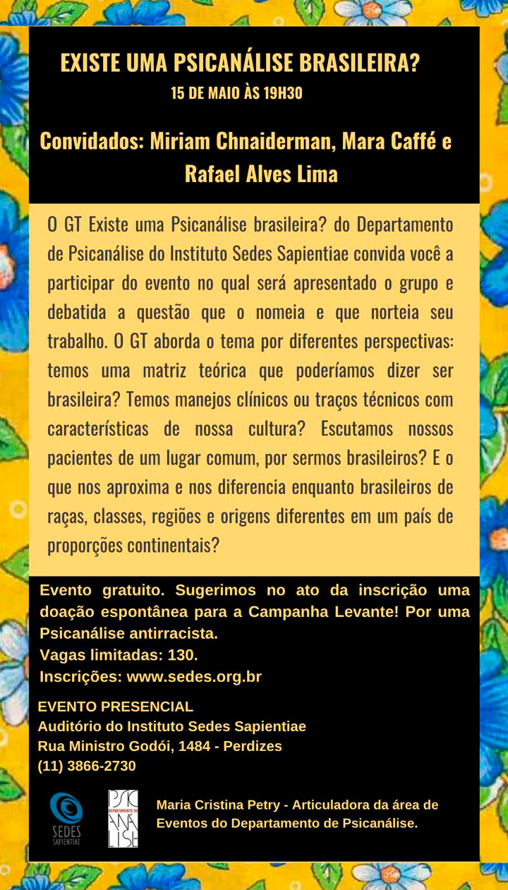 Existe uma Psican&aacute;lise brasileira?